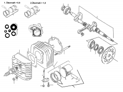 CYLINDER, PISTON, CRANKSHAFT