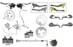 Bremse vorne, Griffe, Spiegel, Tachowelle