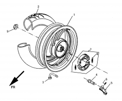 REAR WHEEL, DRUM BRAKE