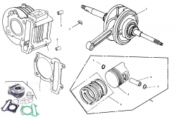 CYLINDER, PISTON, CRANKSHAFT