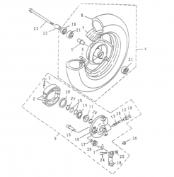 FRONT WHEEL (DRUM BRAKE)