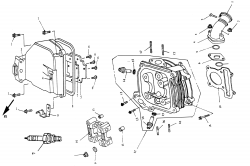 Zylinderkopf, Zündkerze, Ventildeckel
