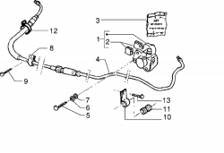 Bremssattel hi., Bremsleitung hi.