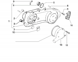 LEFT ENGINE COVER, MODEL DT