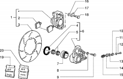 Bremssattel, Bremsscheibe vorne