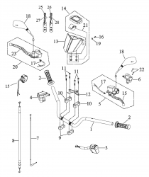 HANDLE BAR, GRIP, SWITCH