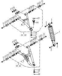 FRONT A-ARMS, SHOCKS