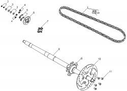 REAR WHEEL AXLE