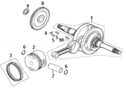 CRANKSHAFT, PISTON
