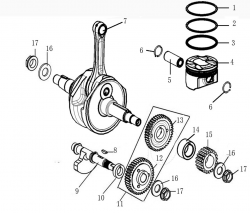 CRANK SHAFT, PISTON