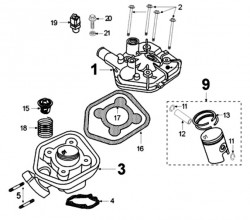 CYLINDER, PISTON, GASKET