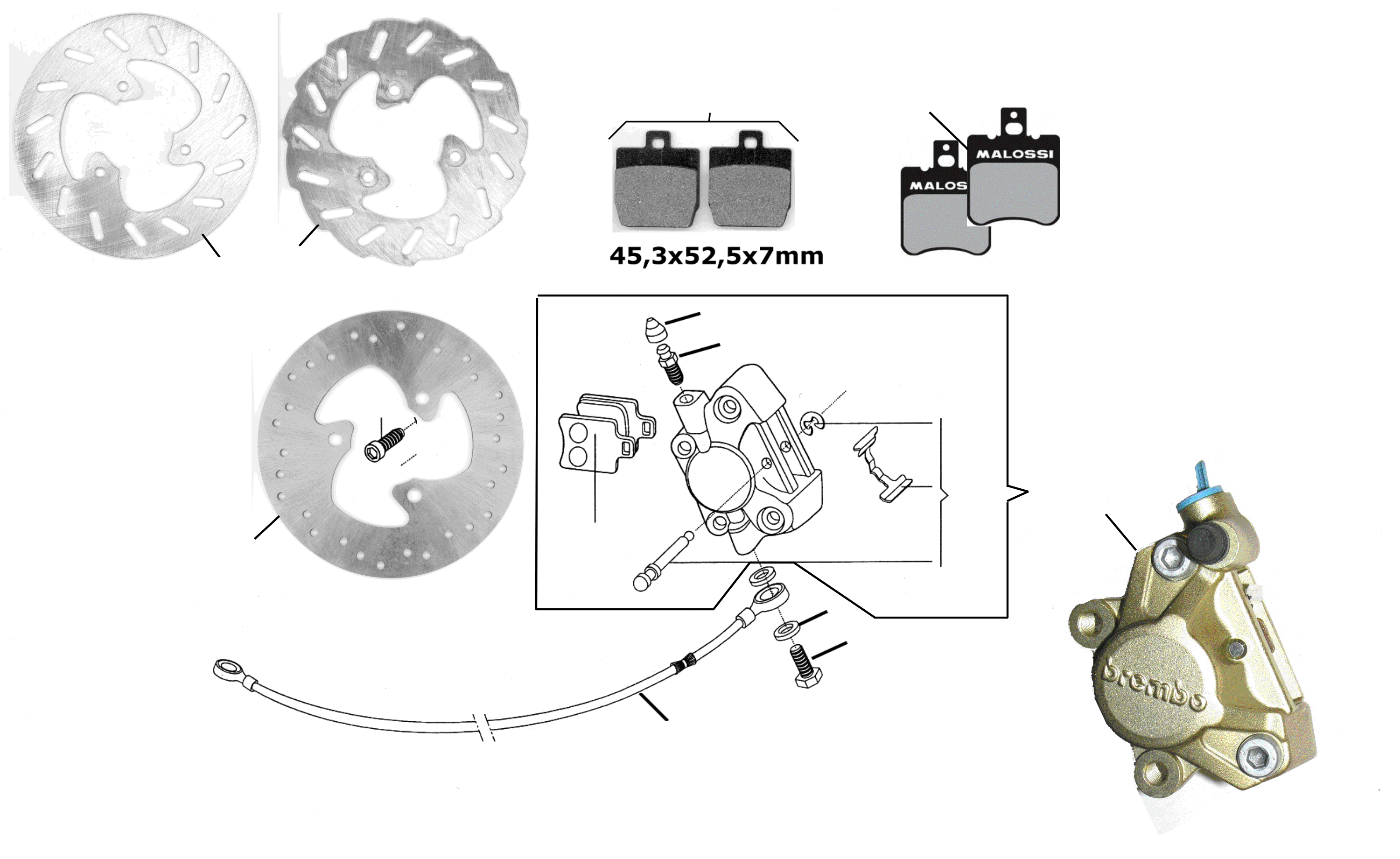 Bremsbeläge vorne & hinten für Yamaha Aerox & MBK Nitro, Bremsbeläge, Bremsen, Verschleissteile