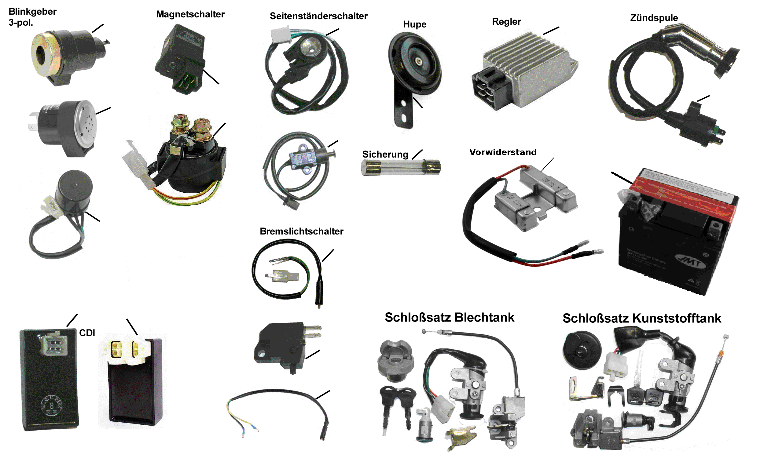 12V Magnetschalter 4-polig Flachsteckeranschluss 