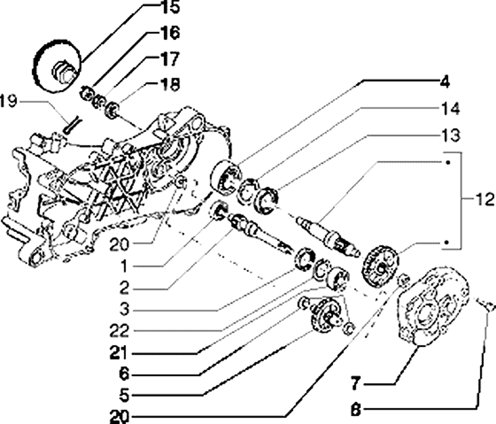 Motorgehäusedeckel li., Baugruppen Motor 125cc