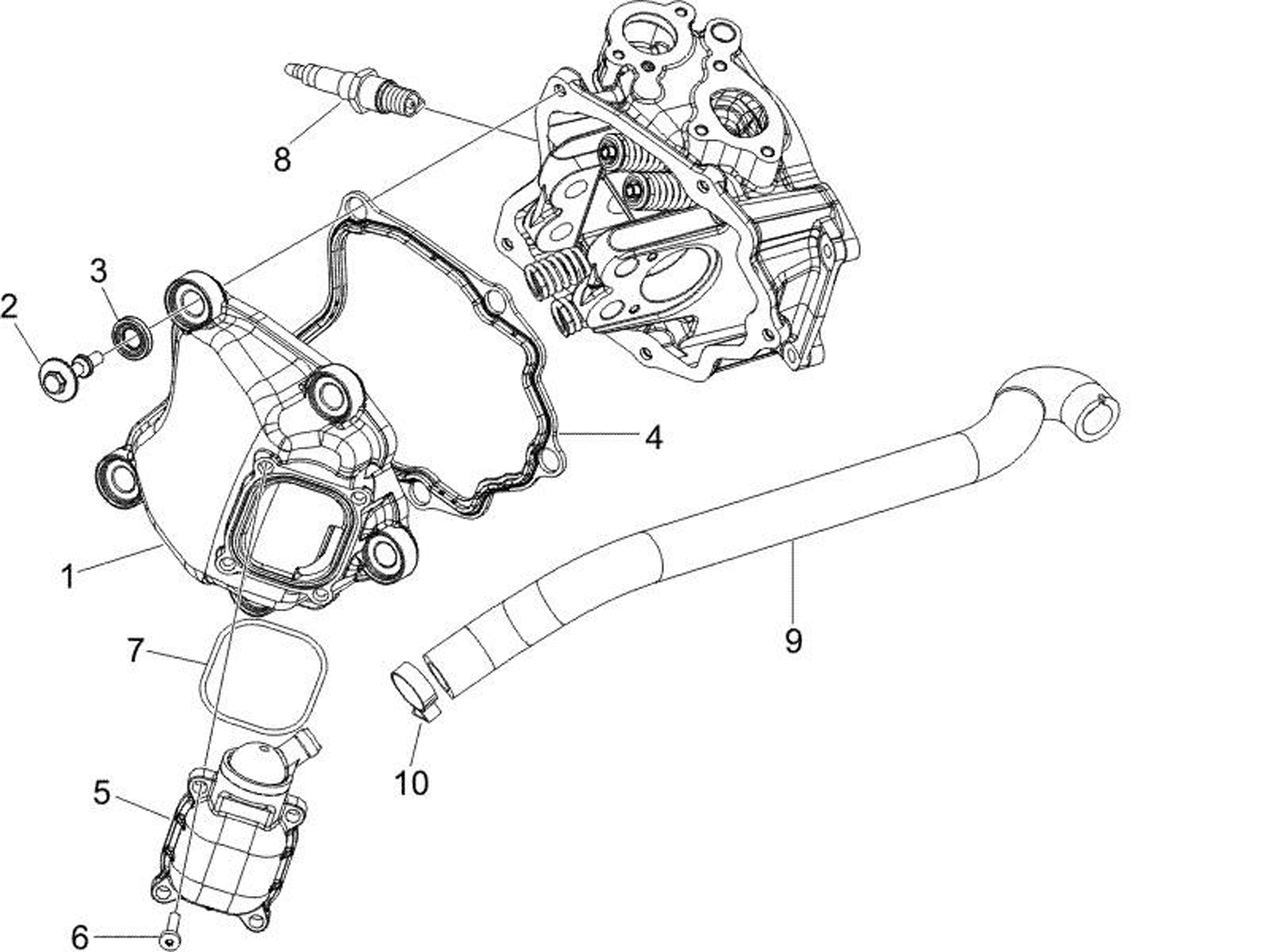 Schlauch Wasserpumpe Piaggio 125 - 200 - Atlantic - Scarabeo