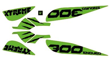ACC-72115-A04-0MJ-1 Aufklebersatz Xtreme 300 Enduro grün