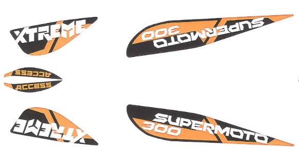 ACC-72115-A19-0MJ Aufklebersatz Xtreme 300 Supermoto orange