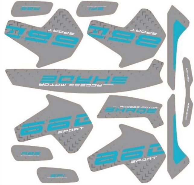ACC-72115-A81-0MJ-2 Dekorsatz SHADE 660-860 Grau