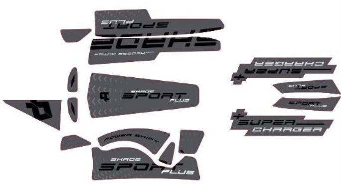 ACC-72115-A90-0MJ-1 Dekorsatz Shade Sport Plus forstgrün