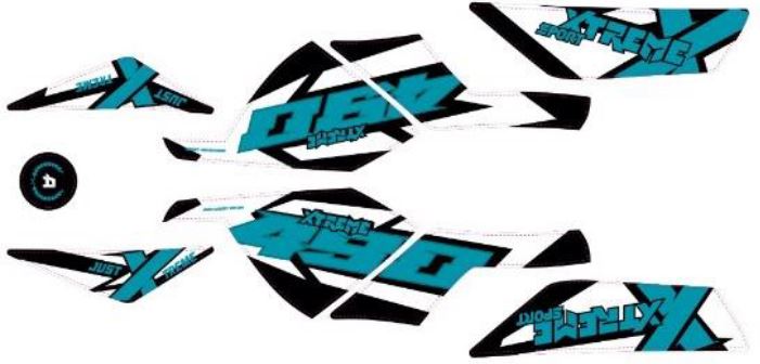ACC-72115-A93-0MJ Aufklebersatz Xtreme 490 black-blue