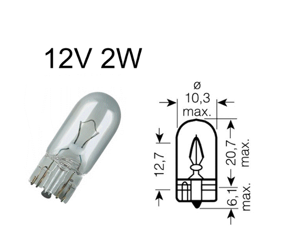 Birne Standlicht 12V 3W Glassockel AGM Halogen 2501A-002-5007