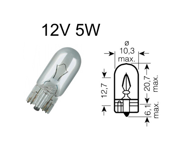 BULB 12V 5W GLAS SOCKET-ALG-OS2825