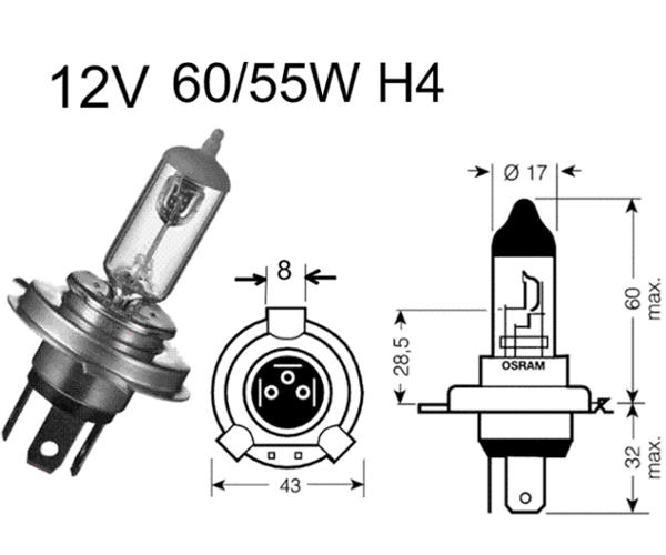 Birne H4 12V60/55W-ALG-OS64193