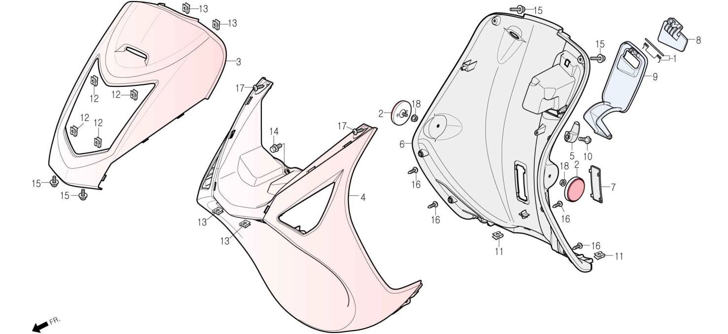Frontverkleidung, Innenverkleidung