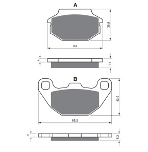 BRAKE PADS GOLDFREN SEMI-METAL "AD"