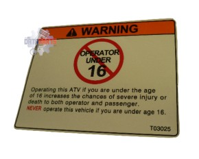 Aufkleber Warnung U16