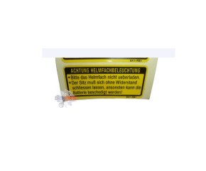 LABEL, TRUNK LAMP CAUTION